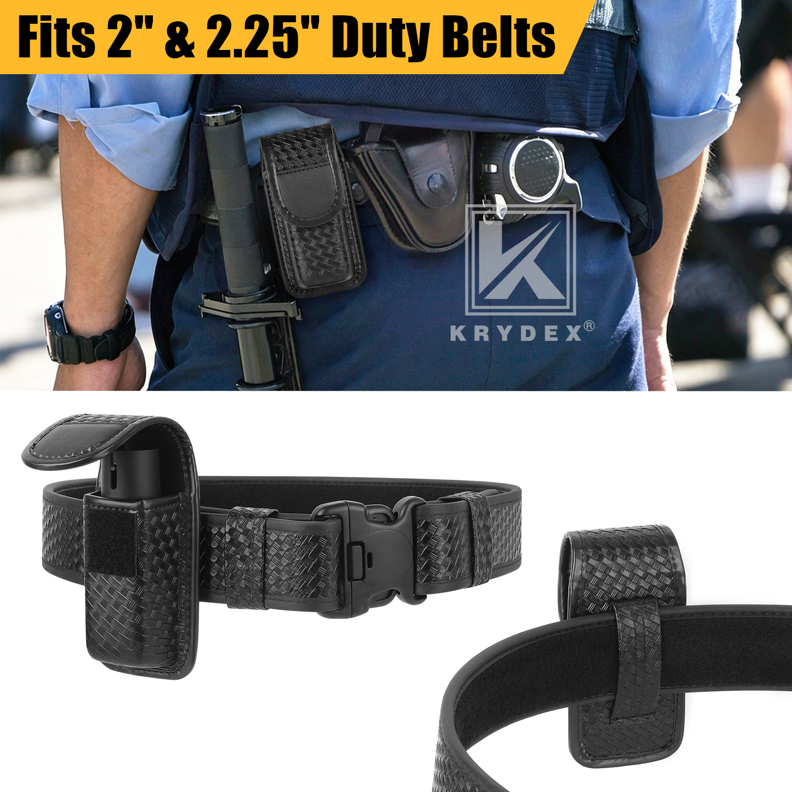 KRYDEX Tactical Basketweave OC Spray Holster Multi-Tool Pouch Fits Belts, LE