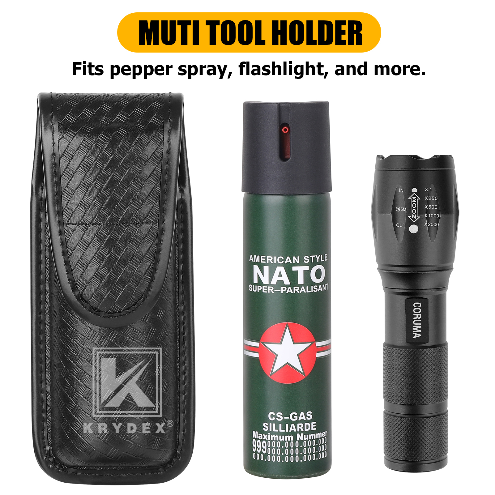 KRYDEX Tactical MK4 OC Spray Pouch, Fits 1.5-2.25