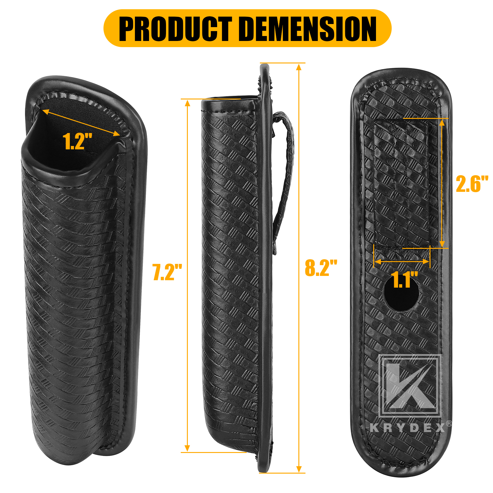 KRYDEX Tactical Molded Baton Holder Fit Duty Belt For Police Security Officer LE