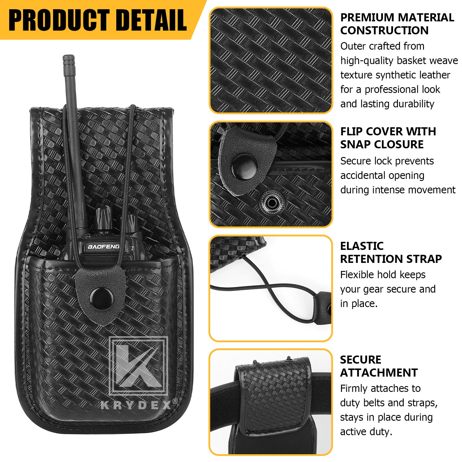 KRYDEX Universal Basketweave Radio Pouch Walkie Talkies Holster for MT500/1000