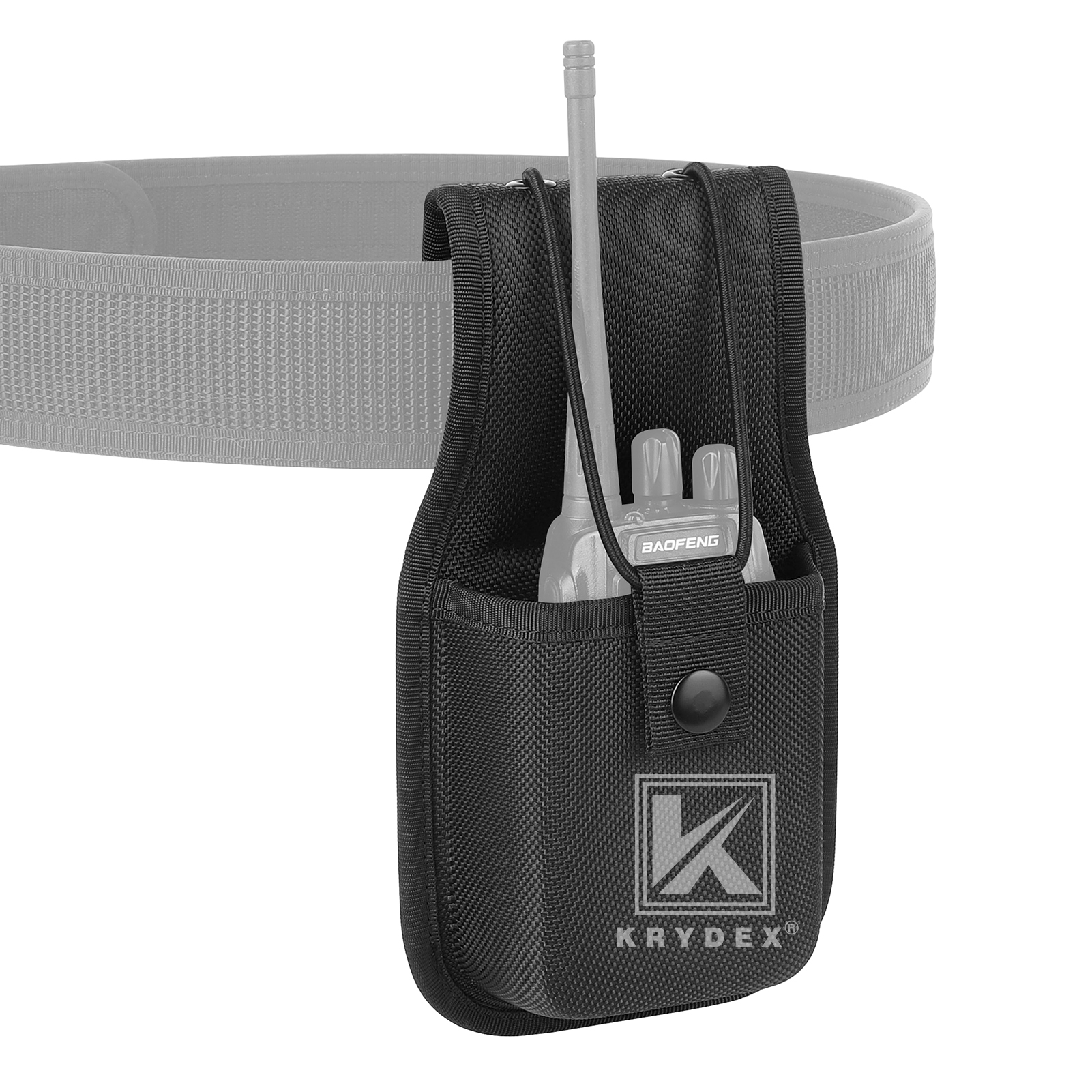 KRYDEX 1680D Nylon Radio Holster HD Radio Pouch for Duty Belt, Police/Security