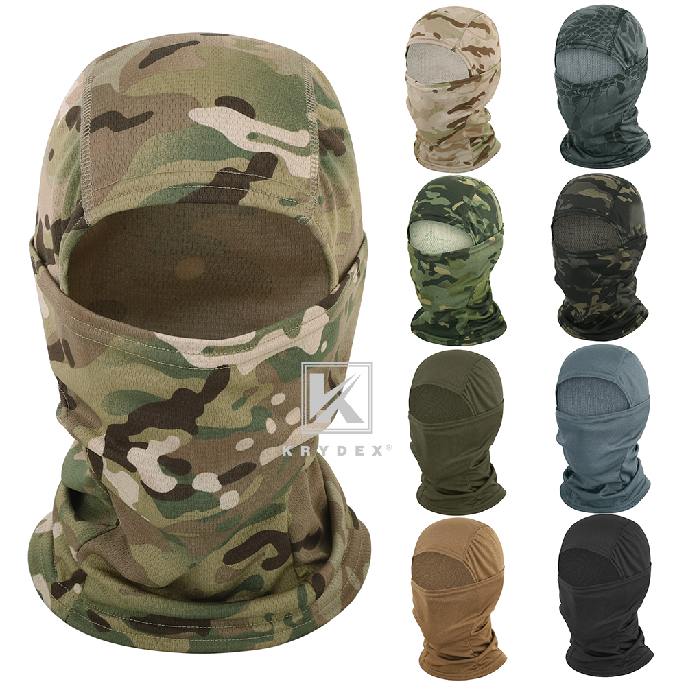 KRYDEX Tactical Face Mask Balaclava Camouflage Full Head Neck Wrap Quick Dry