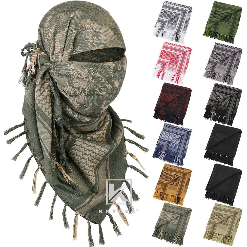 KRYDEX Tactical Scarf Headwrap Facecover Cotton Breathable Neck Gaiter 43x43 in