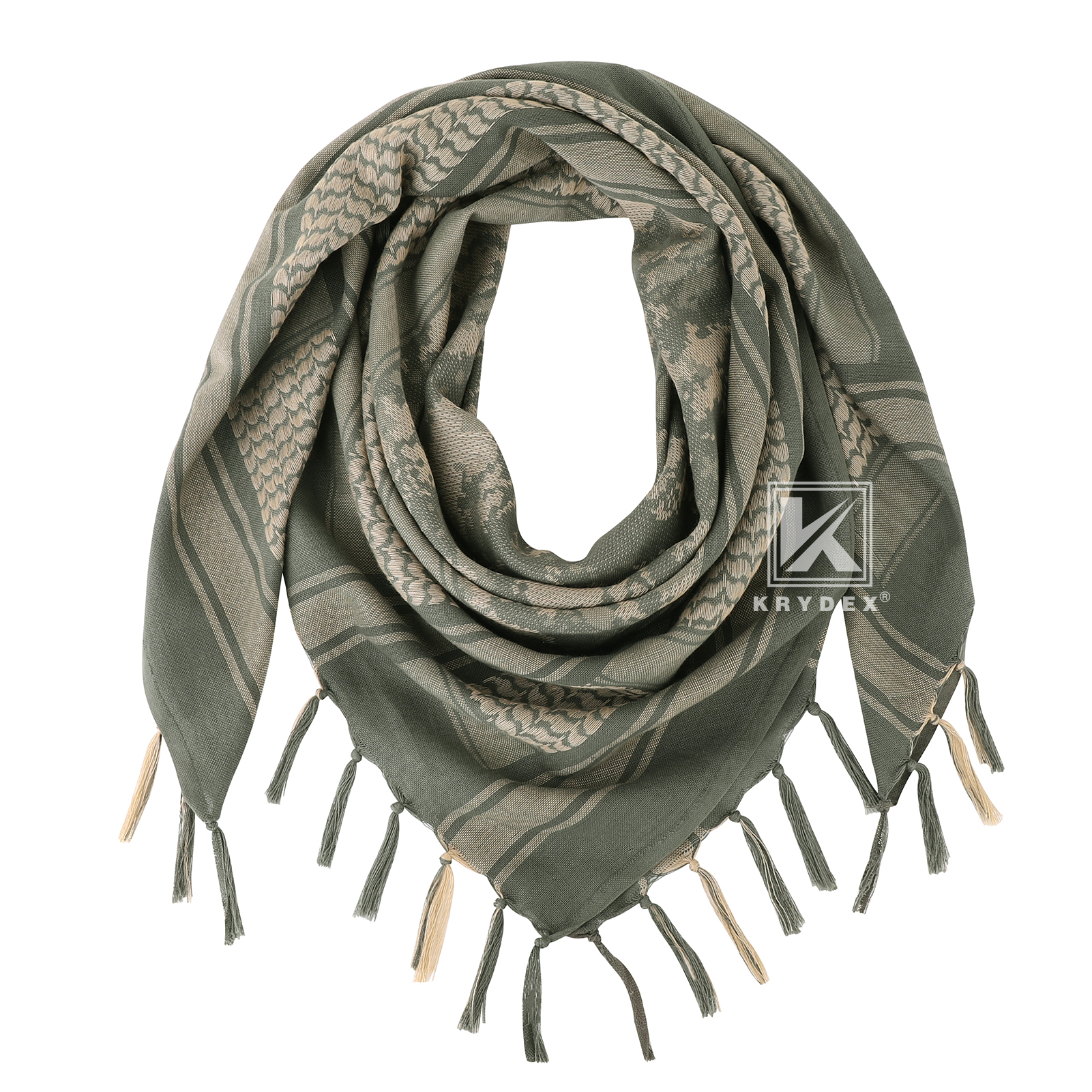 KRYDEX Tactical Scarf Headwrap Facecover Cotton Breathable Neck Gaiter 43x43 in