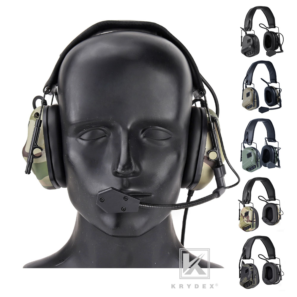 KRYDEX Headset Micphone Peltor Headphone Communication for Hunting Shooting