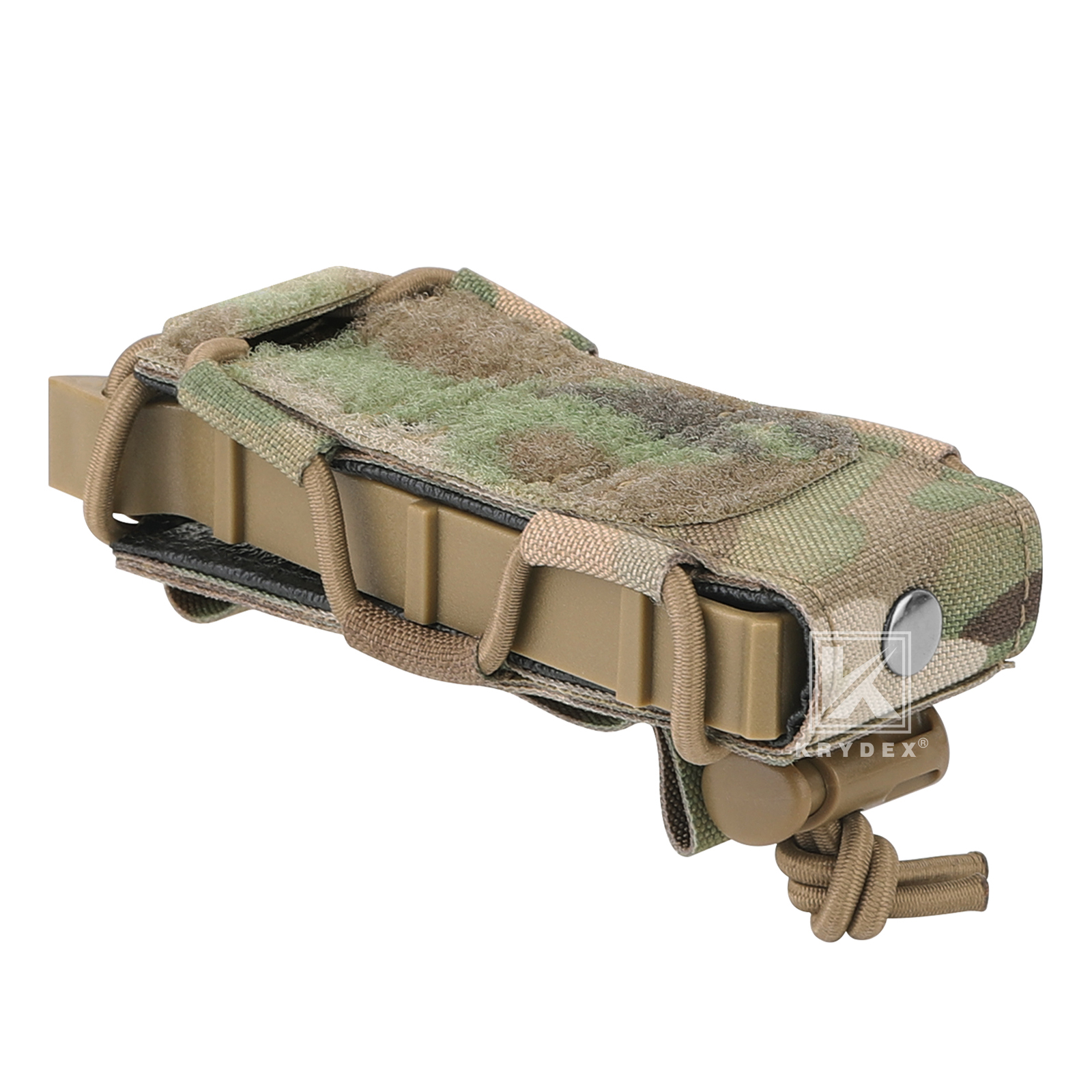 KRYDEX Tactical 9mm Magazine Pouch Open Top Pistol Mag Holder Rapid Access MOLLE