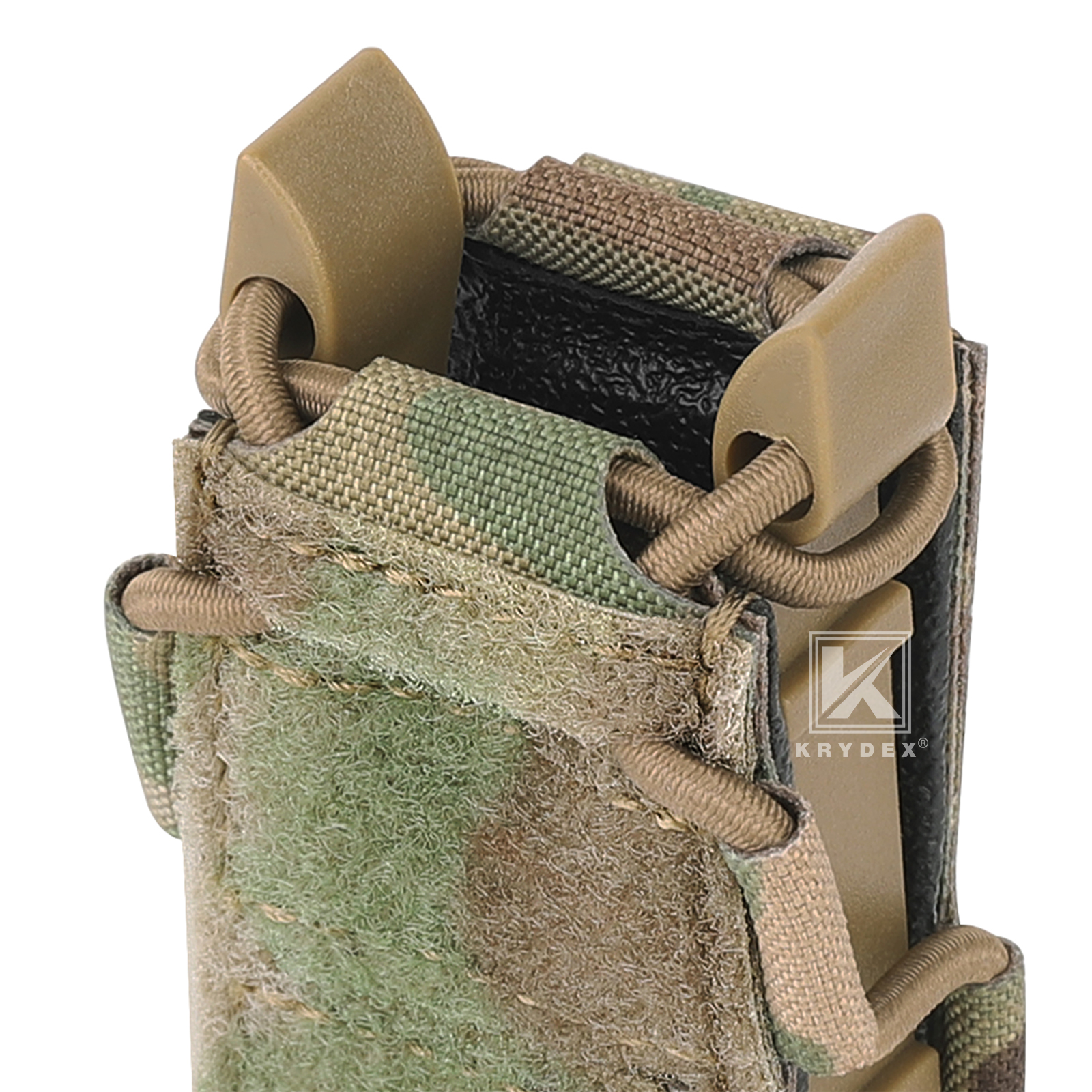 KRYDEX Tactical 9mm Magazine Pouch Open Top Pistol Mag Holder Rapid Access MOLLE
