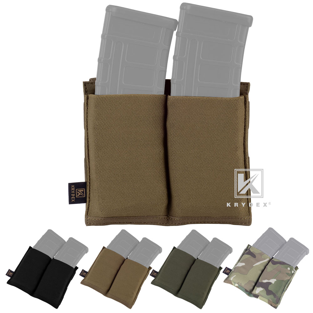 KRYDEX Double 5.56 Mag Pouch Open Top Tactical Magazine Carrier High Speed MOLLE
