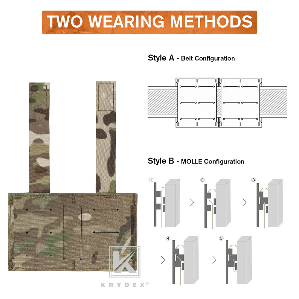 Marsupio KRYDEX Tactical Doppio Per Caricatori 5.56/.223 - Cintura O MOLLE - Ambisinistro