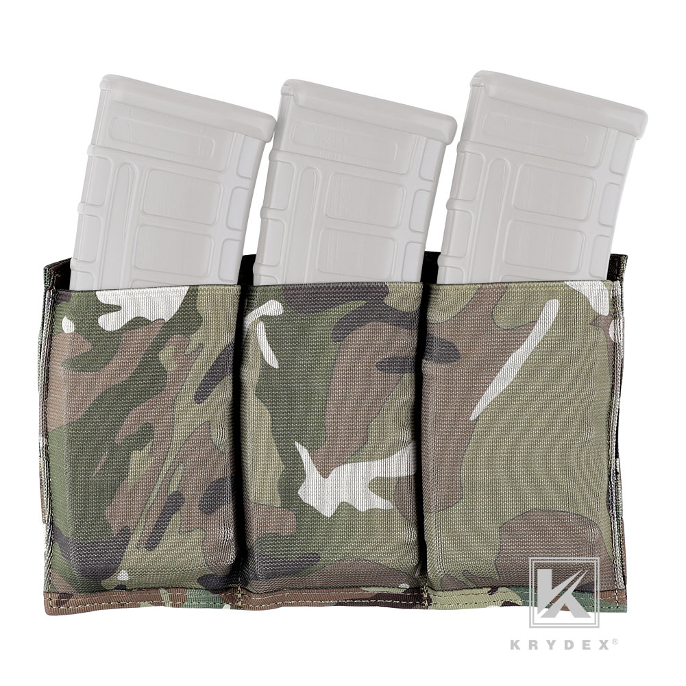 KRYDEX Triple 5.56 Mag Pouch Open Top Tactical Magazine Carrier High