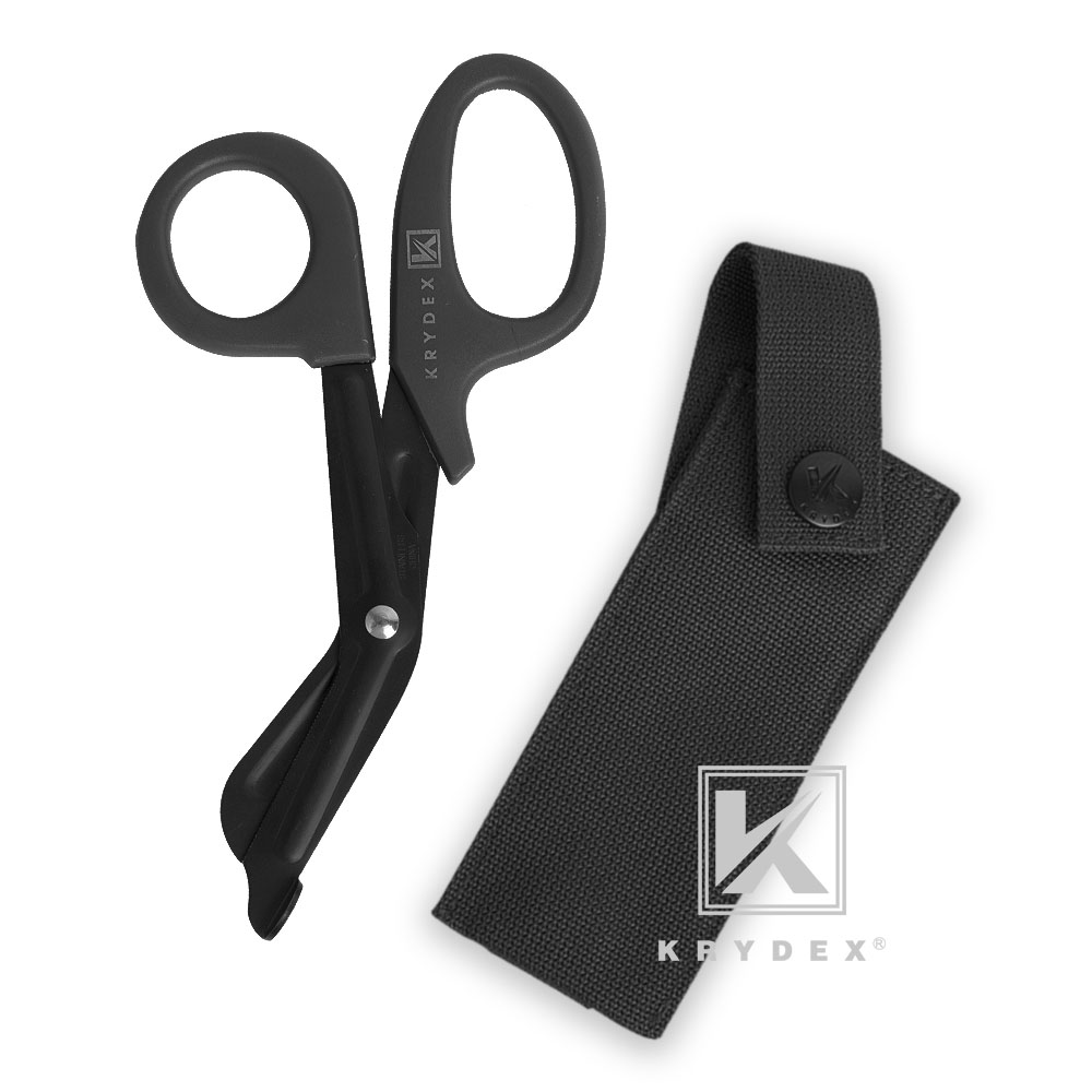 Krydex Medical Shears Pouch Tactical Scissor Sheath MOLLE Pouch w/ Shears Black