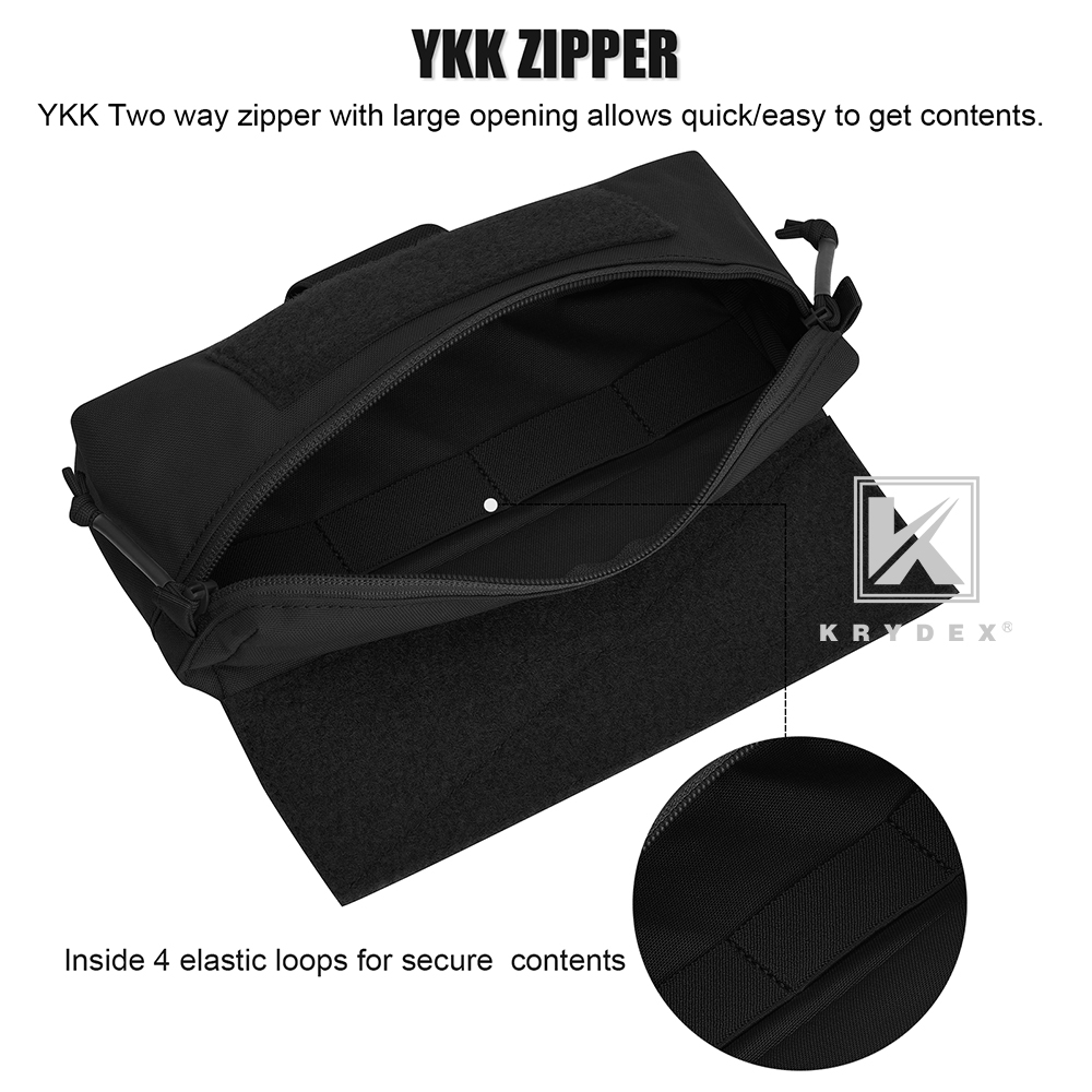 KRYDEX Tactical Mini Dangler Drop Dump Pouch Fanny Tool Pack for Chest Rig Black