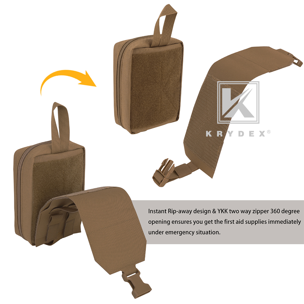 KRYDEX Rip Away IFAK Pouch MED EMT First Aid Trauma Kit Pack Fit BELT / MOLLE Coyote Brown