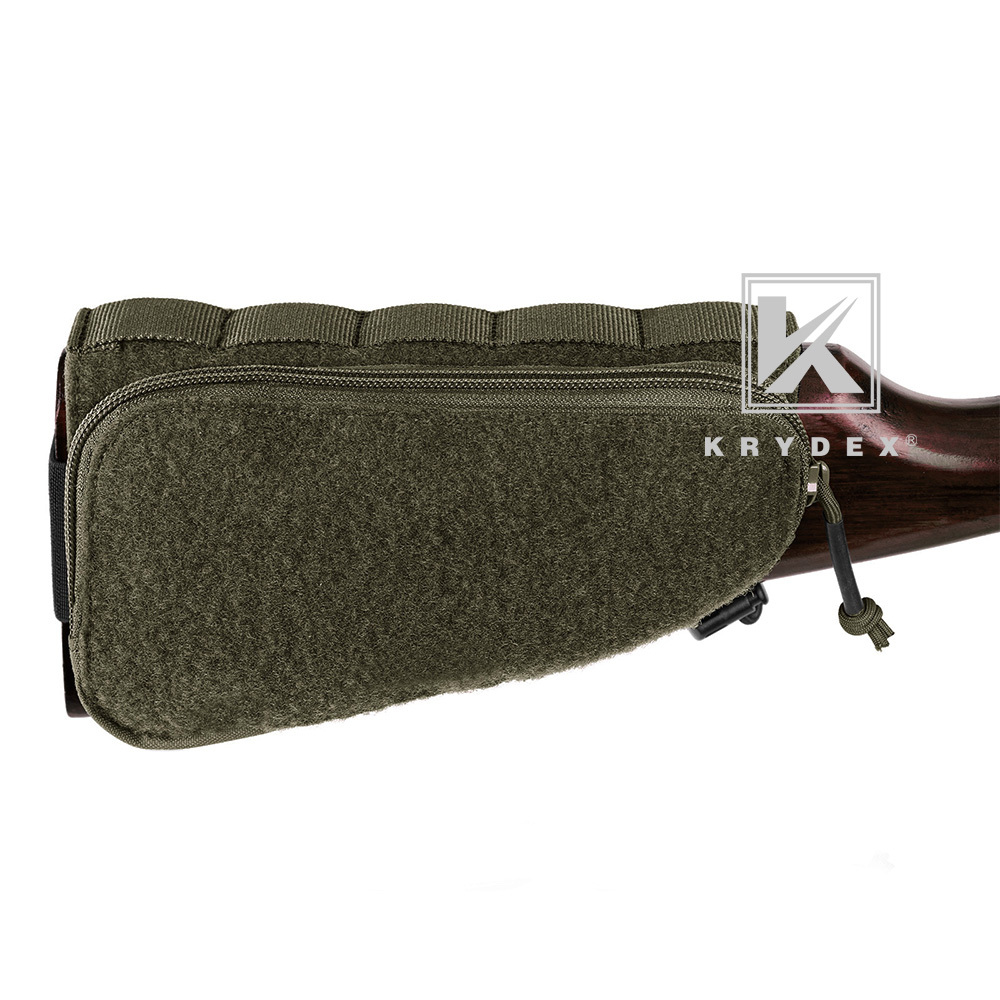 KRYDEX Rifle Stock Pack Cheek Pad Buttstock Shell Mag Ammo Stock Pouch Ranger Green