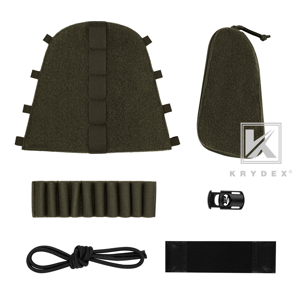 KRYDEX Rifle Stock Pack Cheek Pad Buttstock Shell Mag Ammo Stock Pouch Ranger Green