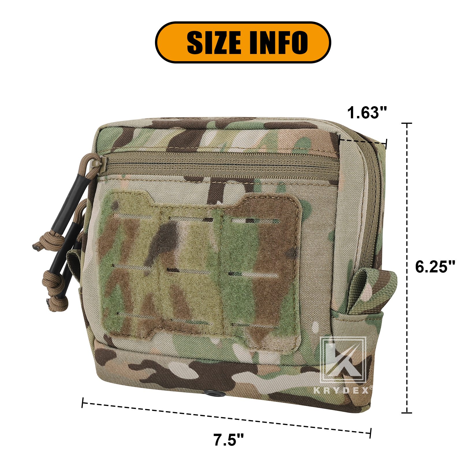 KRYDEX Tactical Vertical GP Pouch General Purpose Utility Medium Bag MOLLE/Belt