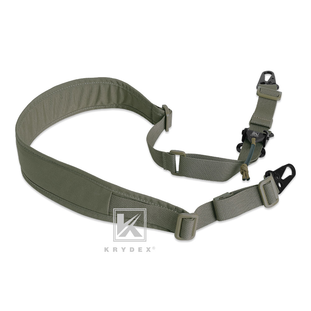 Krydex Modular Sling 2 / 1 Point Padded Shooting Sling Removable Ranger Green