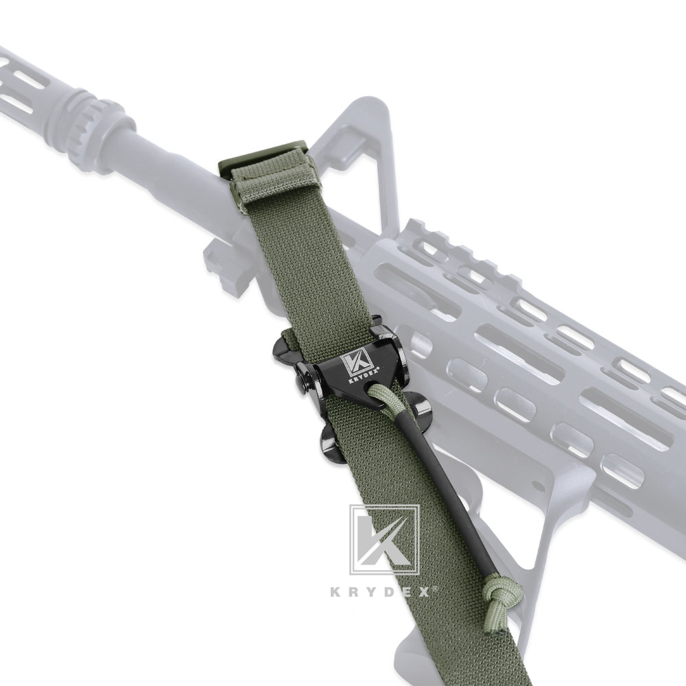 Krydex Modular Sling 2 / 1 Point Padded Shooting Sling Removable Ranger Green
