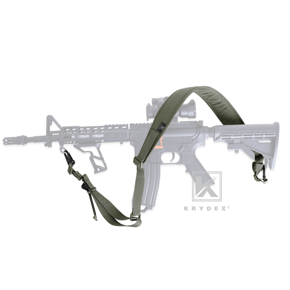 Krydex Modular Sling 2 / 1 Point Padded Shooting Sling Removable Ranger Green