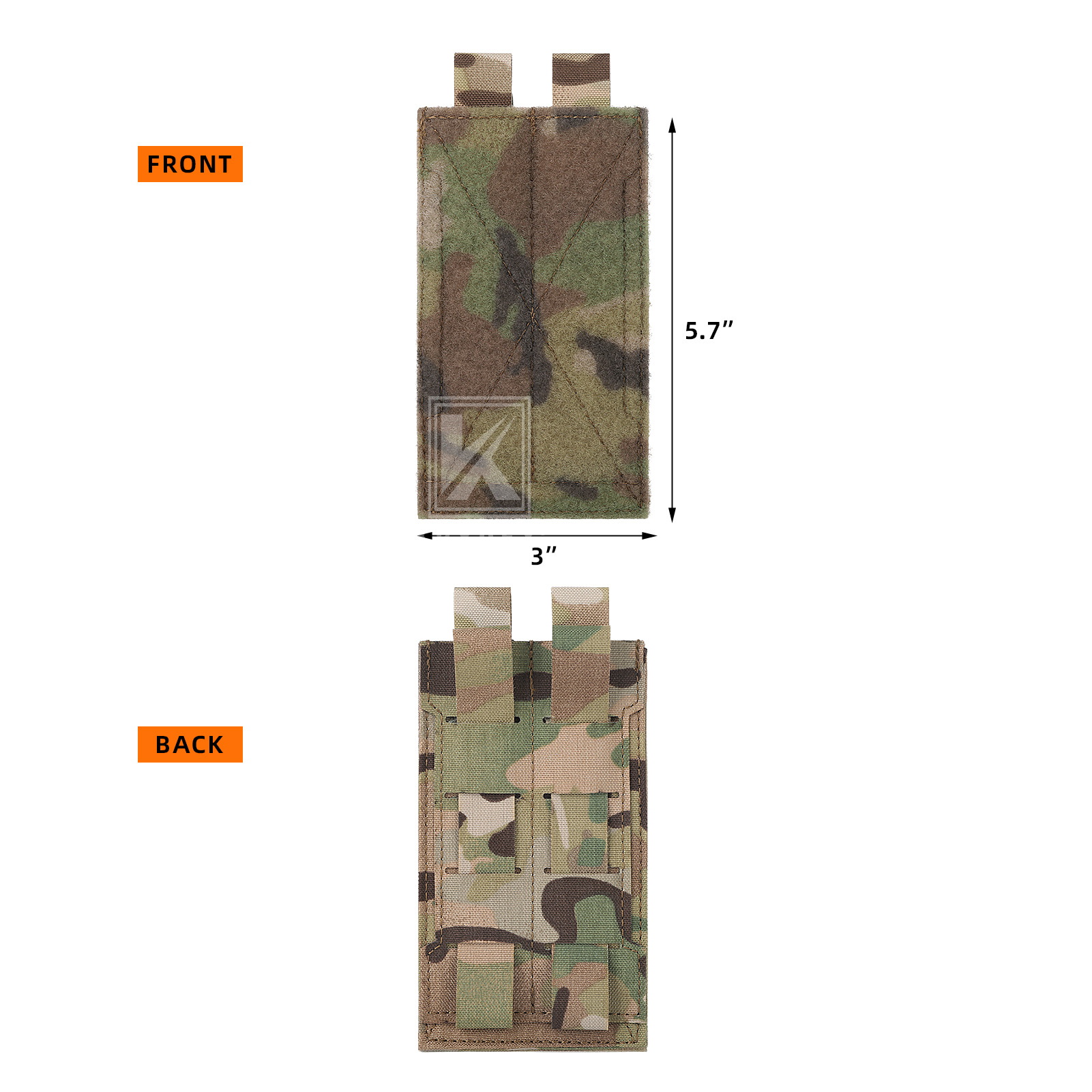 Krydex Tactical MOLLE Hook & Loop Adapter Panel 3x5.7 for Vest Pouches Patches