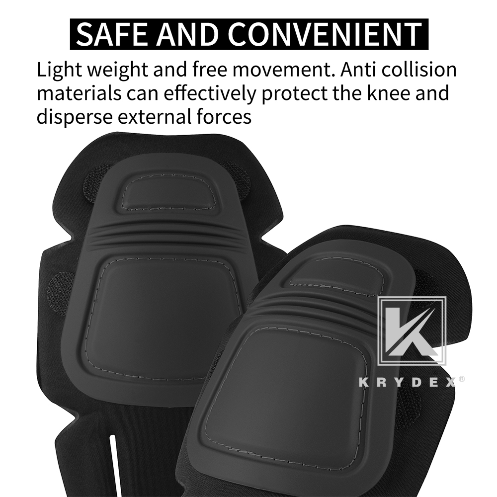 KRYDEX Tactical Knee Pad G3 Impact Combat Pants Joint Protection Kneecap Airsoft Black