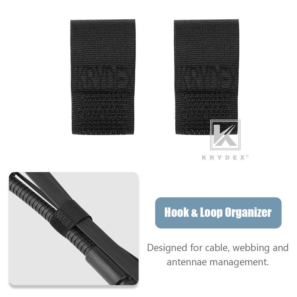 Krydex Hook & Loop Cable Management Strap Kit for Antennas Cable Webbing Black