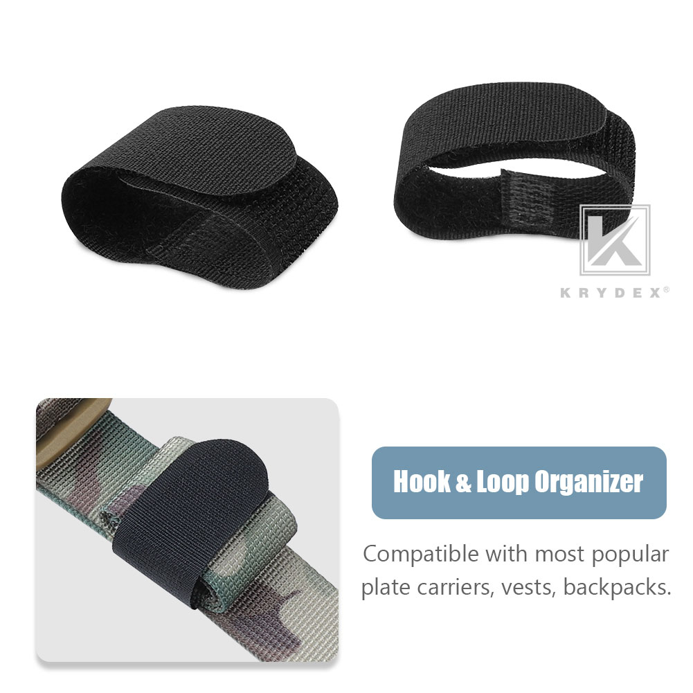 Krydex Hook & Loop Cable Management Strap Kit for Antennas Cable Webbing Black