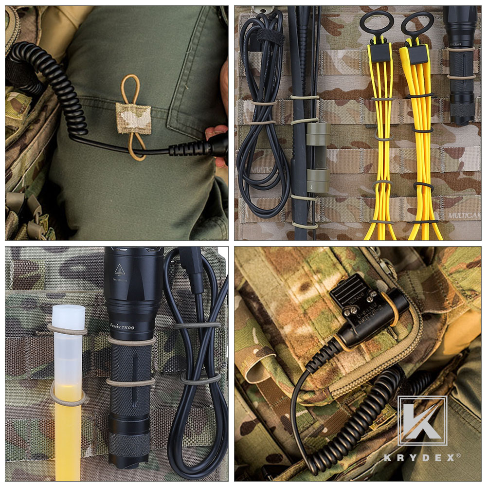 Krydex PTT Retainer MOLLE Webbing Accessory Antennas Communication Cable Storage