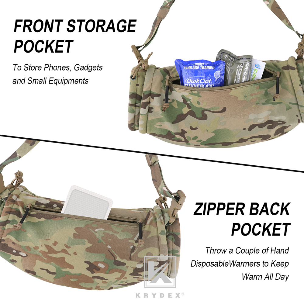 KRYDEX Tactical Soft Shell Hand Warmer Portable Vest Drop Hanger Winter Outdoor