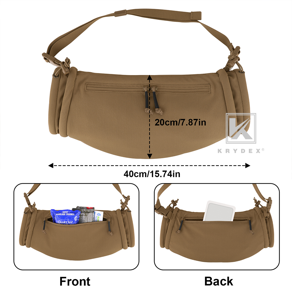 KRYDEX Tactical Soft Shell Hand Warmer Portable Vest Drop Hanger Winter Outdoor Coyote Brown