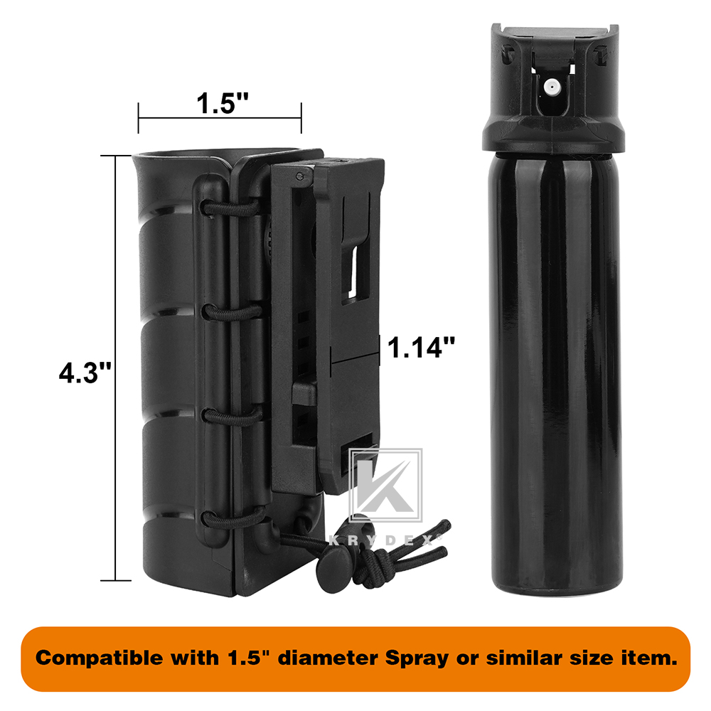 KRYDEX Pepper Spray Holder 360 Rotatable OC/Mace Pepper Holster Carrier BeltClip