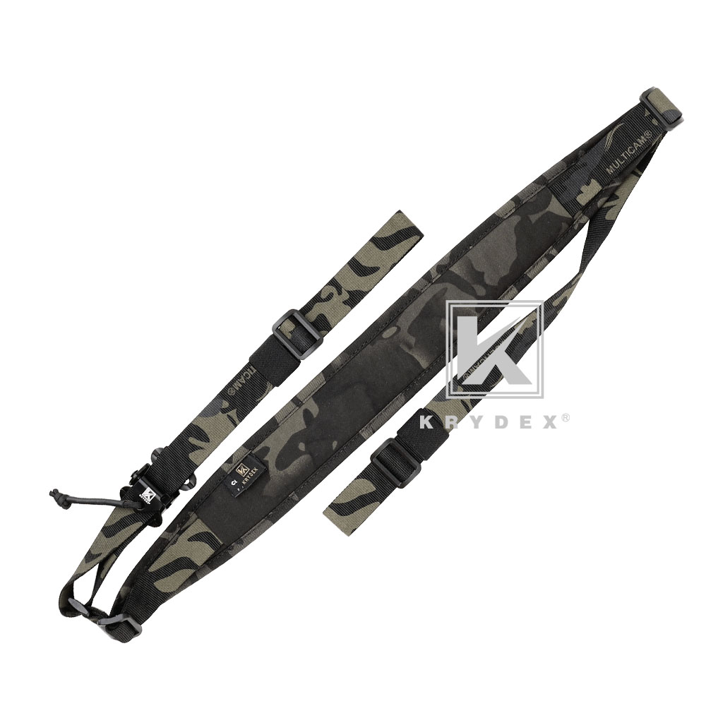 KRYDEX Tactical Sling Modular Slingster Pull Tab Two-Point Sling Adjustable Black Multicam