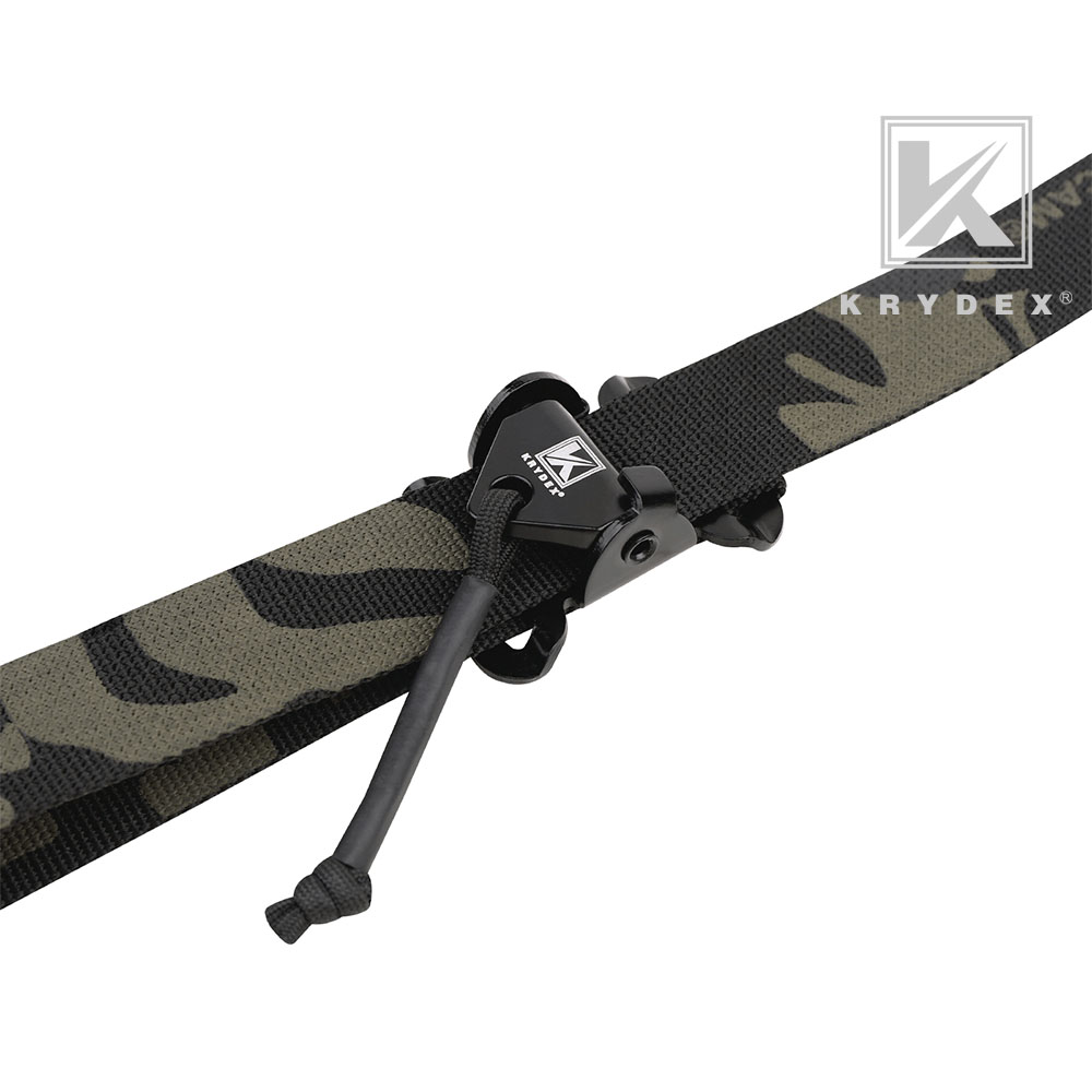 KRYDEX Tactical Sling Modular Slingster Pull Tab Two-Point Sling Adjustable Black Multicam