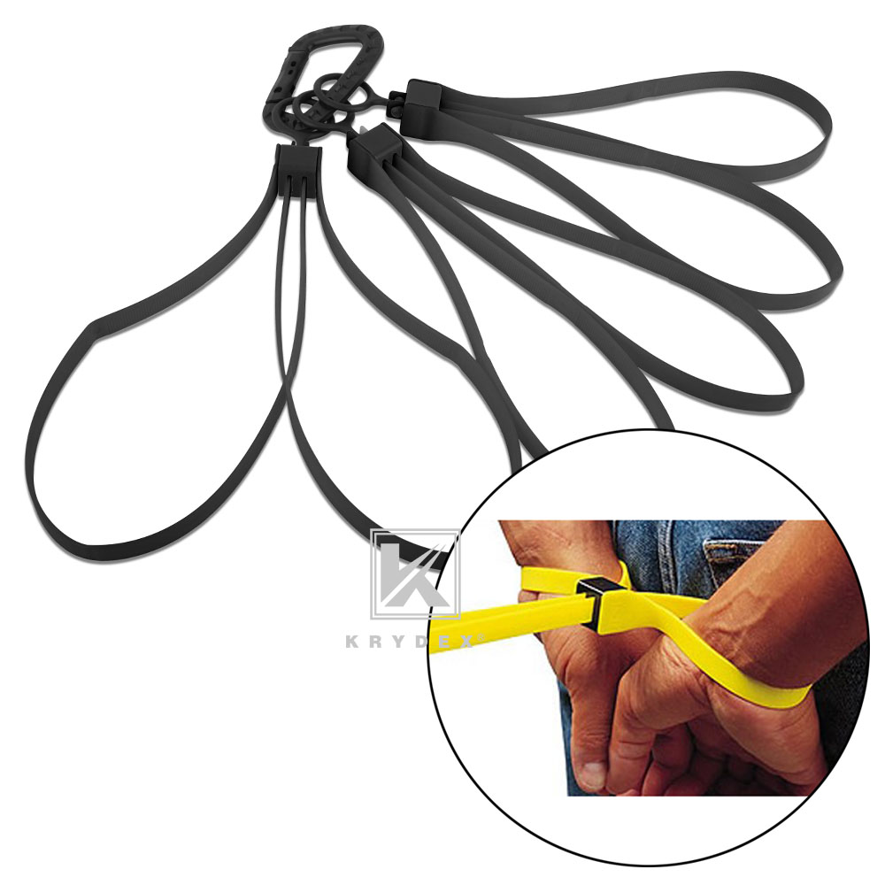 KRYDEX 3 PCS Tactical Tri-fold Disposable Restraints Plastic Handcuffs Black