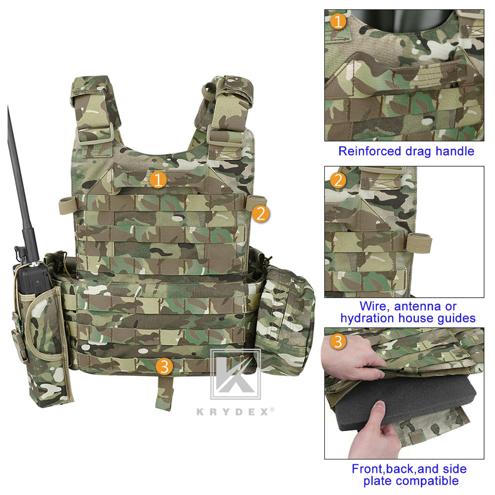 KRYDEX LBT-6094A Plate Carrier Tactical Body Armor MOLLE Vest w/ Magazine Pouch