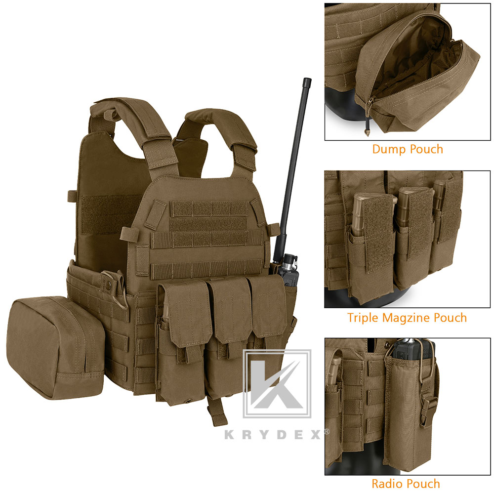 KRYDEX LBT-6094A Plate Carrier Tactical Body Armor Vest with Pouch