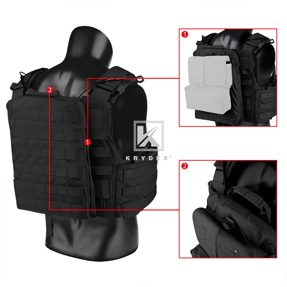 KRYDEX CPC Plate Carrier Assault Tactical Heavy Duty Vest Quick Release MOLLE Black