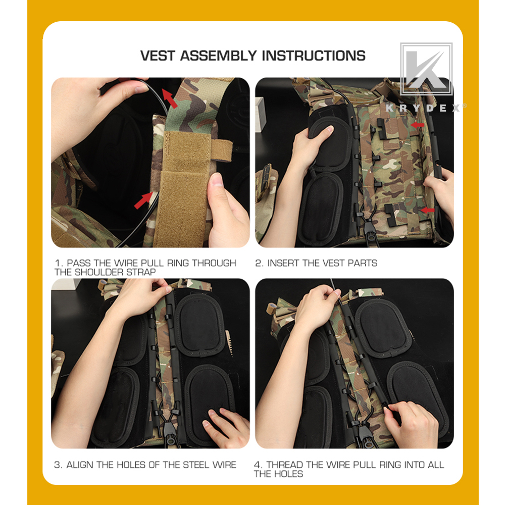 KRYDEX CPC Plate Carrier Assault Tactical Heavy Duty Vest Quick Release MOLLE Multicam Black
