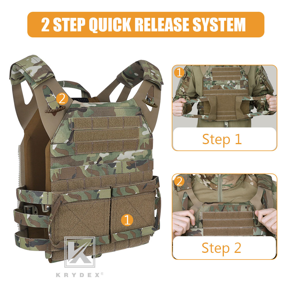 KRYDEX JPC 2.0 Jump Plate Carrier w/ MOLLE Panel Tactical Lightweight Armor Vest