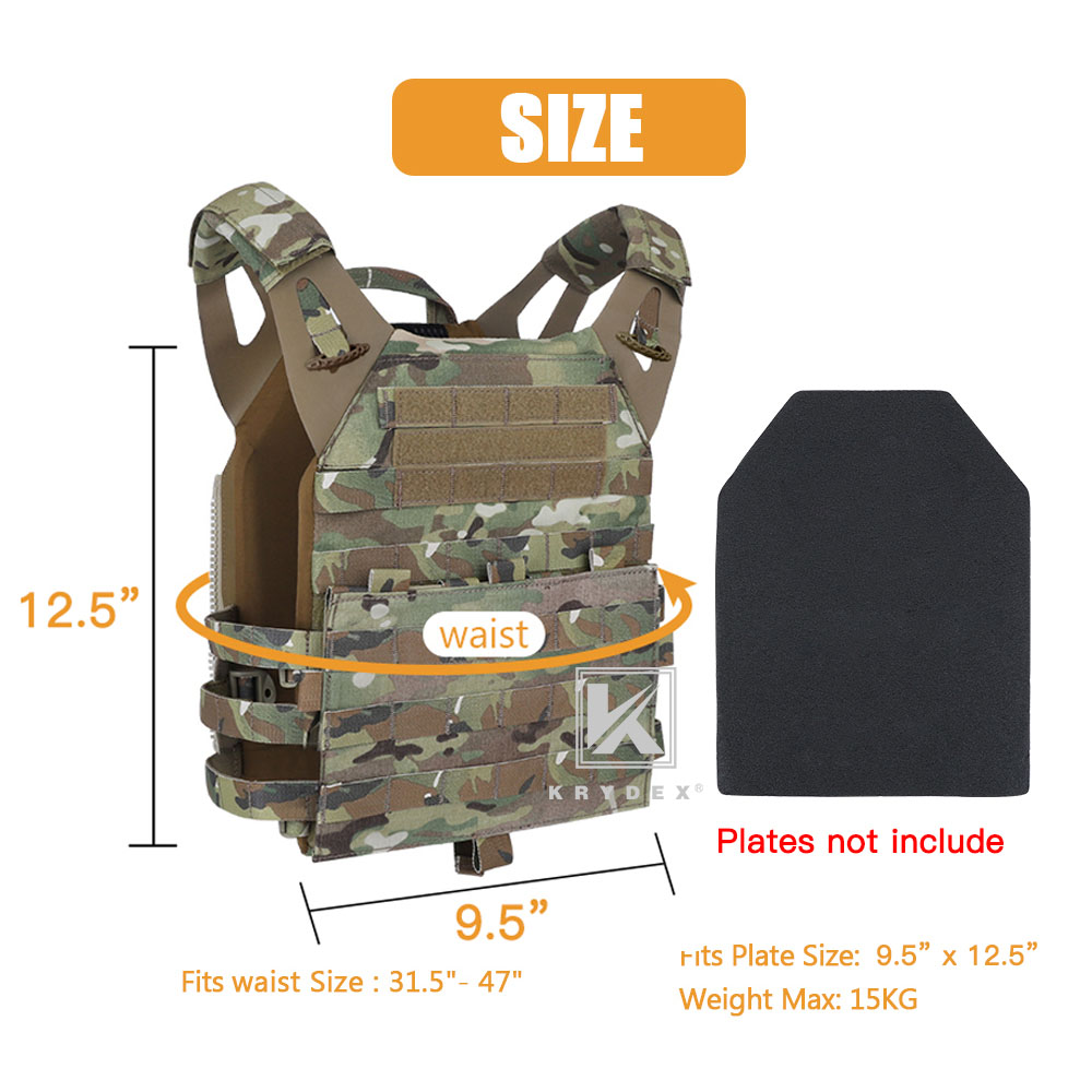 KRYDEX JPC 2.0 Jump Plate Carrier w/ MOLLE Panel Tactical Lightweight Armor Vest