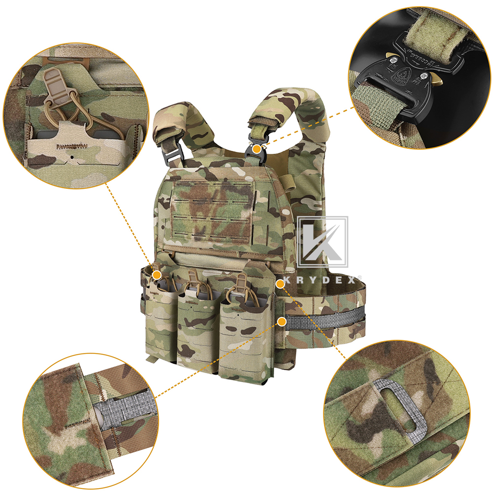 KRYDEX FCPC V5 Plate Carrier Tegris Assault Cummerbund Zip On Back Panel Banger