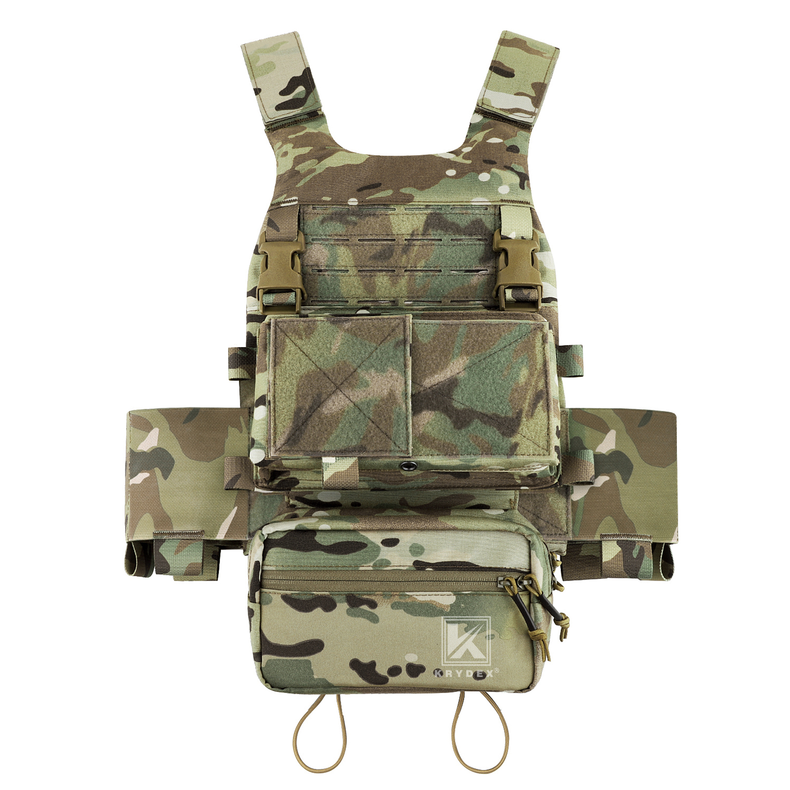 KRYDEX Slick Plate Carrier & Micro Fight Placard & Mag Pouch & Drop Pouch Camo