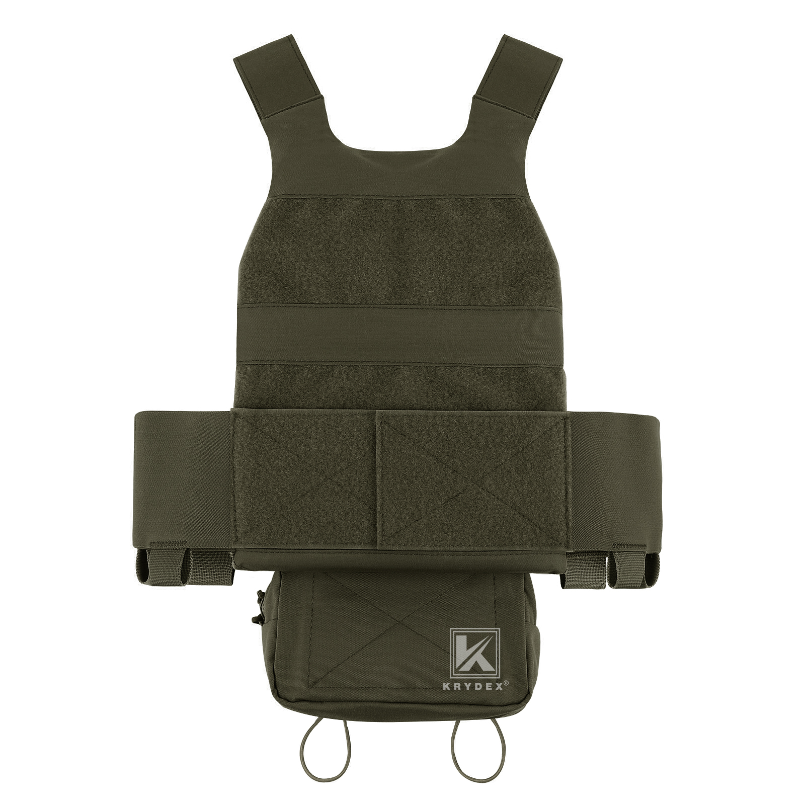 KRYDEX Slick Plate Carrier Vest & Micro Fight Placard & Drop Pouch Ranger Green