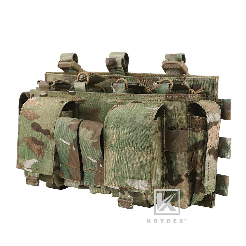 KRYDEX Tactical MF IV Placard Magazine Pouch Front Panel for Plate Carrier Vest MC Camo