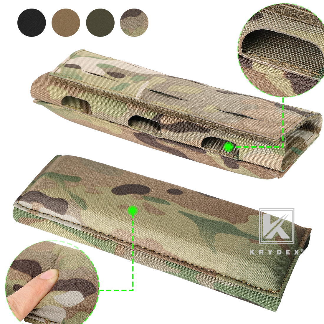 KRYDEX Universal Shoulder Pad Soft EVA Cushion for Vest, Chest Rig & Strap