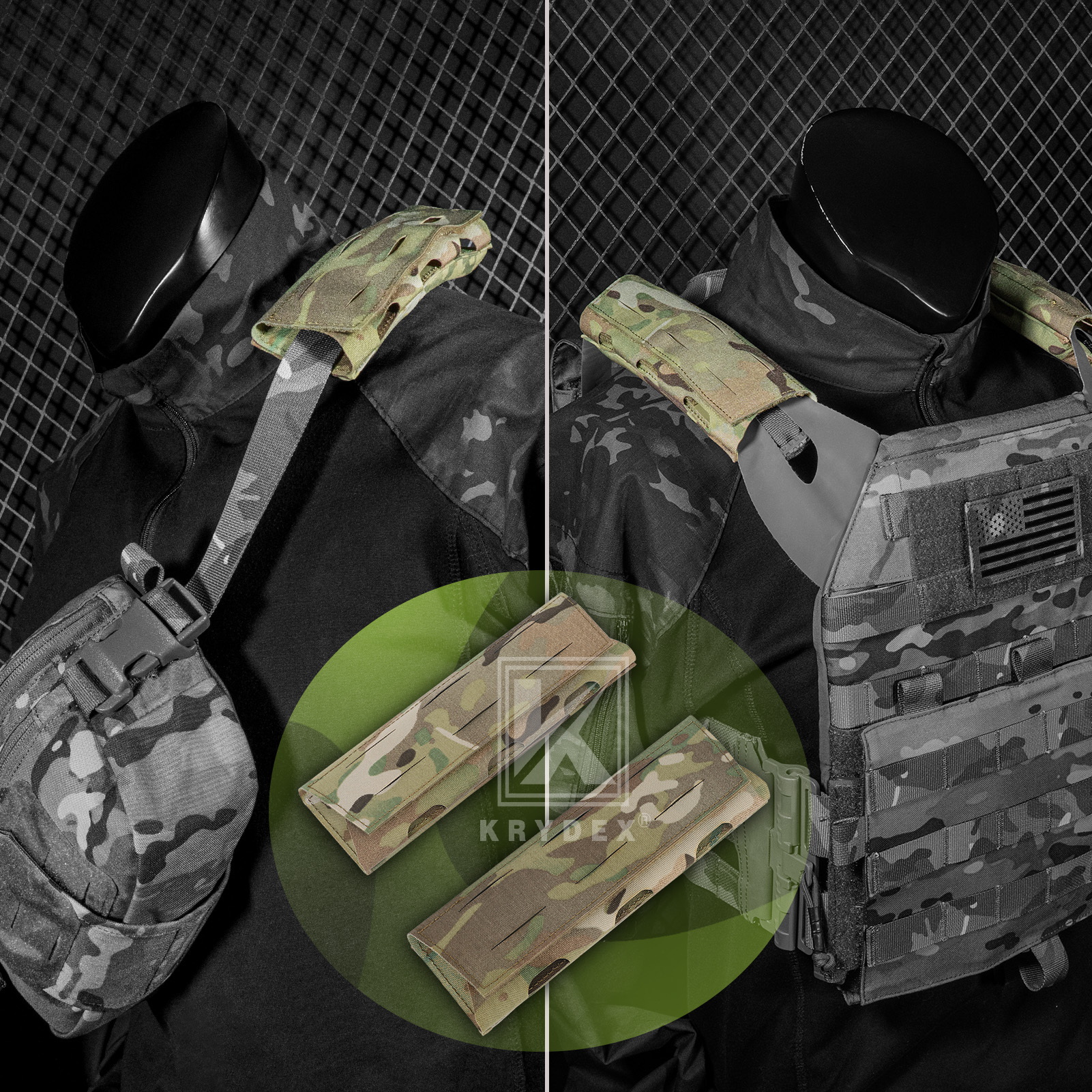 KRYDEX Universal Shoulder Pad Soft EVA Cushion for Vest, Chest Rig & Strap