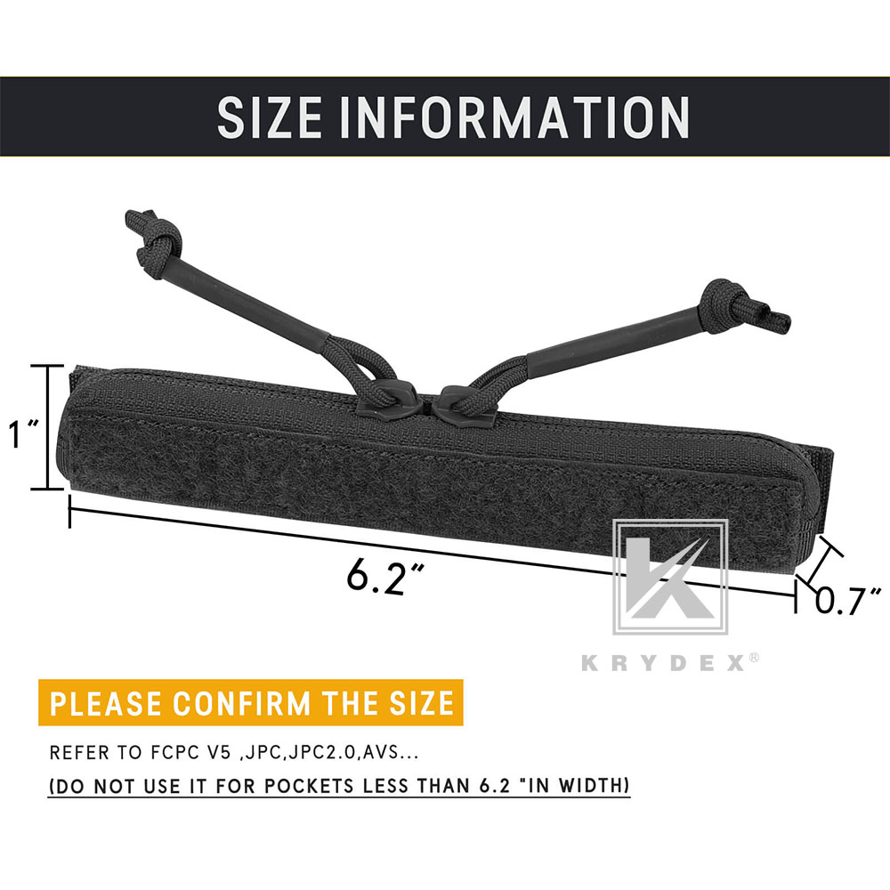 KRYDEX Full Zipper Insert Cover for FCPC V5 JPC2.0 Tactical Vest Admin Pocket Black