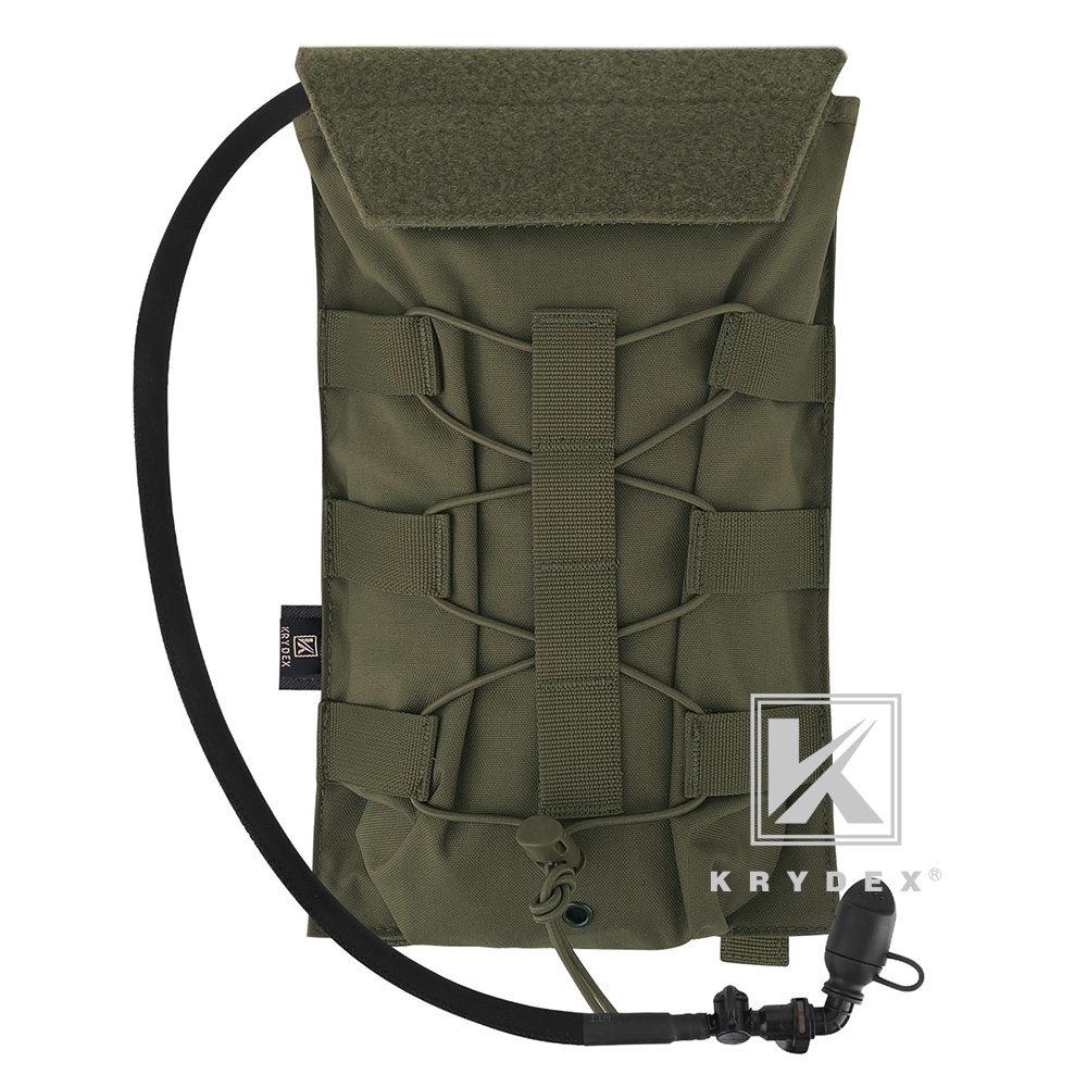 KRYDEX Tactical Hydration Carrier MOLLE Backpack with Modular 1.5L Water Bladder Ranger Green