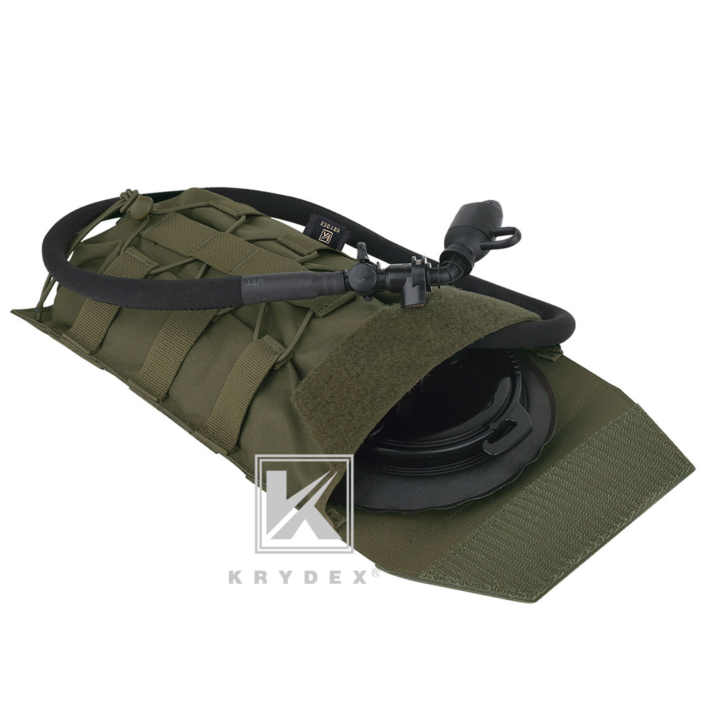 KRYDEX Tactical Hydration Carrier MOLLE Backpack with Modular 1.5L Water Bladder Ranger Green