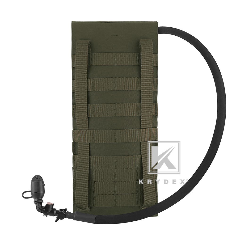 KRYDEX Tactical Hydration Carrier MOLLE Backpack with Modular 3L Water Bladder Ranger Green